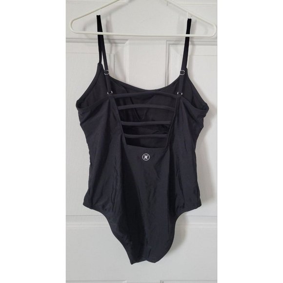 Hurley Sporty Women's‎ One Piece Swimsuit Size XL Black Strappy Back - Picture 4 of 16